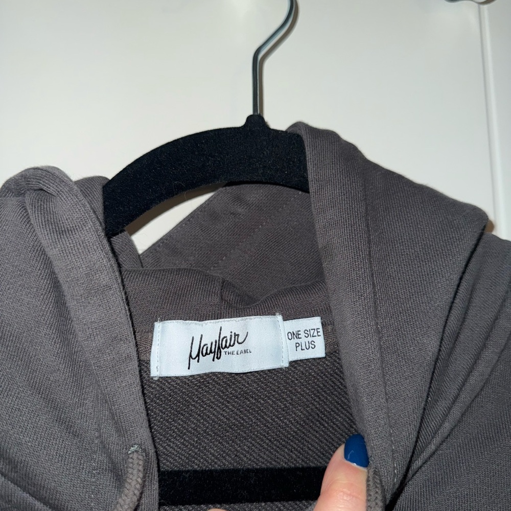 The Mayfair Group Dark Grey “Self Love Club” Zip-Up Hoodie - Picture 3 of 6